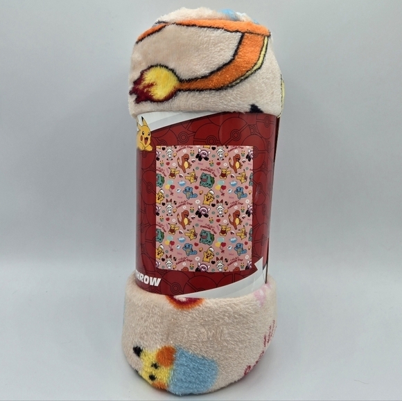 Pokemon Silk Touch Throw Blanket Pink - Picture 3 of 7